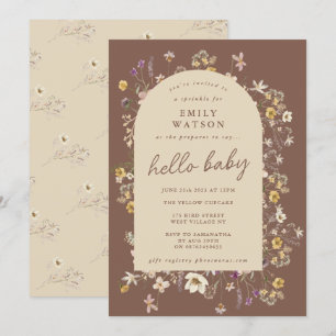 Invitation Aquarelle Fleur sauvage de printemps personnalisée