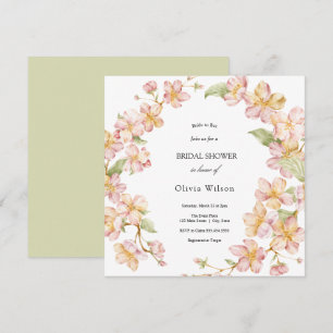 Invitation aquarelle fleurie verdure élégante douche nuptiale