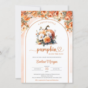 Invitation Aquarelle fleurs d'automne citrouille automne fill