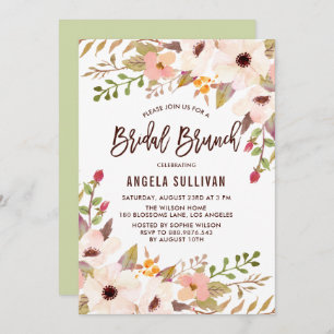 Invitation Aquarelle Fleurs de Bohême Brunch nuptial