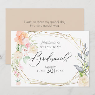 Invitation Aquarelle Fleurs Roussées Serez-Vous Ma Femme D'Ac
