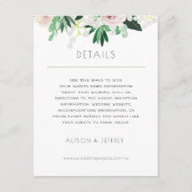 Aquarelle Floral Blanc Vert Mariage détails