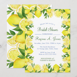 Invitation Aquarelle Floral citron frite transparente