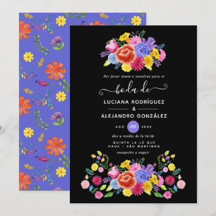 Invitation Aquarelle Floral espagnol Mariage Fiesta