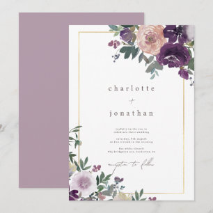 Invitation Aquarelle Floral Folial Mariage moderne