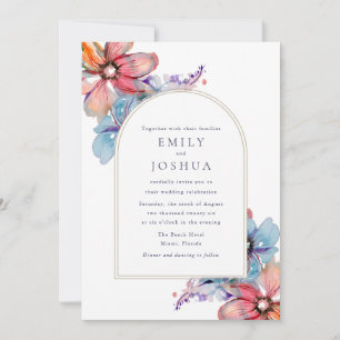 Invitation Aquarelle Floral Mariage