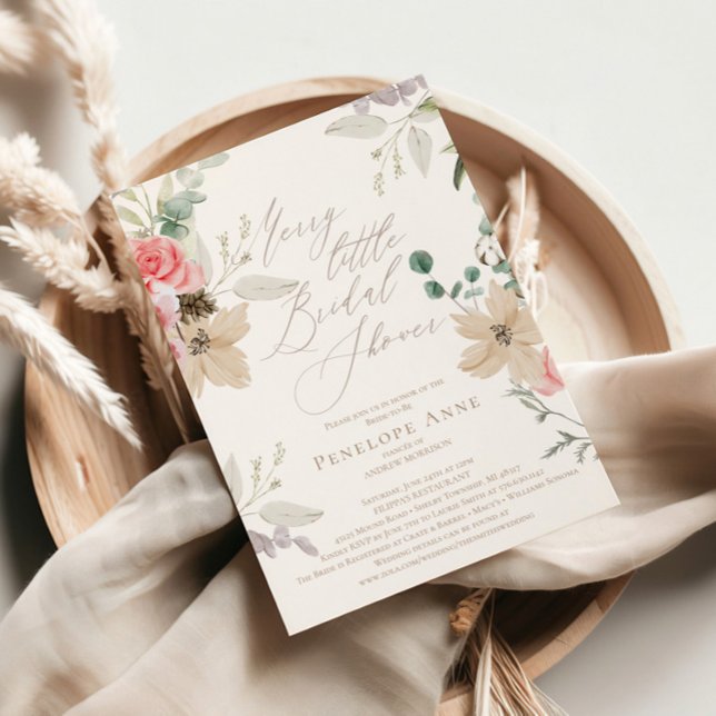 Invitation Aquarelle Floral Noël, fête élégant (Créateur téléchargé)