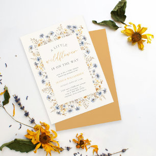 Invitation Aquarelle Floral Petit Baby shower Fleur sauvage