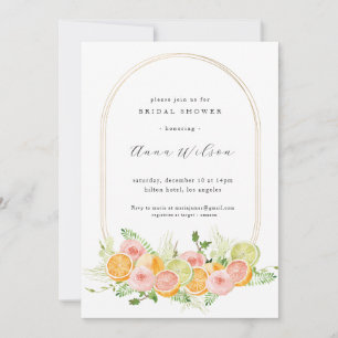 Invitation Aquarelle Floral rose Fête des mariées verte