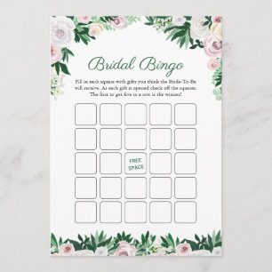 Invitation Aquarelle Floral Vert Fête des mariées Jeu de Bing