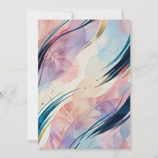 Invitation Aquarelle florale abstraite pastel botanique