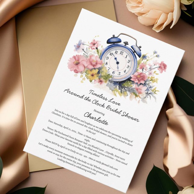 Invitation Aquarelle Florale Autour De La Fête des mariées De (Créateur téléchargé)