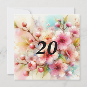 Invitation Aquarelle florale aux couleurs pastel douces