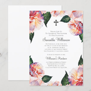Invitation Aquarelle Florale Baptisée