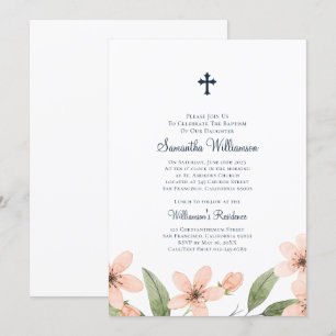 Invitation Aquarelle Florale Baptisée