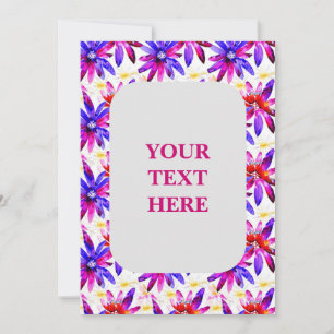 Invitation Aquarelle florale Boho - Motif de fleurs artistiqu