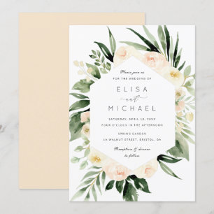 Invitation Aquarelle Florale Brosse Moins moderne