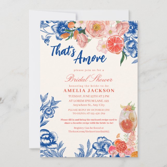 Invitation Aquarelle florale C'est plus Fête des mariées (Devant)