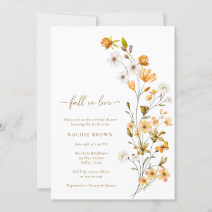 Invitation Aquarelle Florale chute en Fête des mariées d'amou