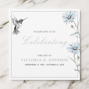 Invitation Aquarelle Florale Colibri Célébration de la vie