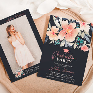 Invitation Aquarelle florale de tonalité de la terre Boho gra