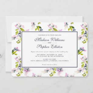 Invitation Aquarelle florale délicieuse - Mariage