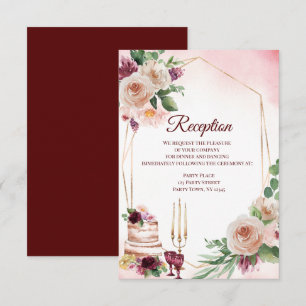 Invitation Aquarelle florale du Boho de Bourgogne