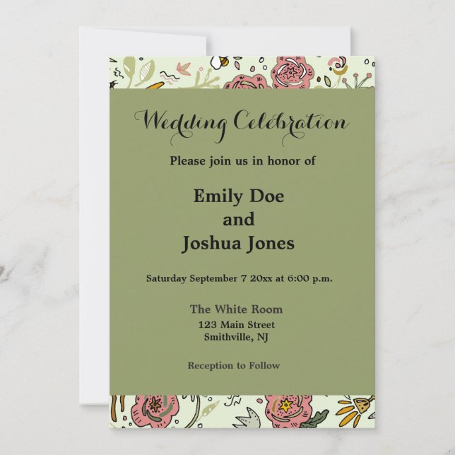 Invitation Aquarelle Florale Fleurs d'abeille Élégante Modern (Devant)