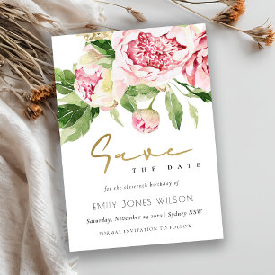 Invitation Aquarelle Florale Peony Doux Blush Enregistrer La 