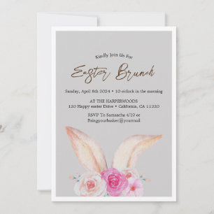 Invitation Aquarelle florale simple chasse aux oeufs de brunc