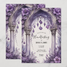 Aquarelle florale violet gothique païen à la main