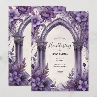Invitation Aquarelle florale violet gothique païen à la main