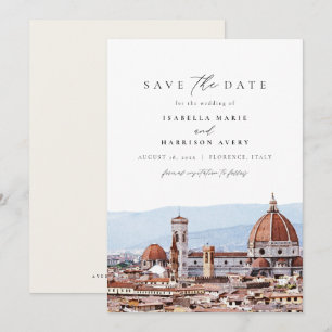 Invitation Aquarelle Florence Italie Skyline Enregistrer la d