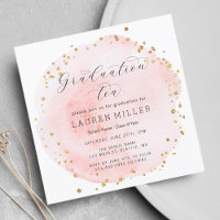 Aquarelle floue Cercle Gold Dots Partie de graduat