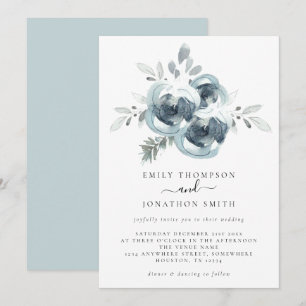 Invitation Aquarelle Folio hiver Mariage de Noël