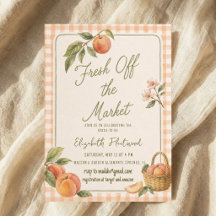 Aquarelle Frais du Marché Gingham pêche