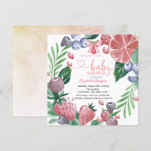 Invitation Aquarelle Fruits Berry Baby shower sucré