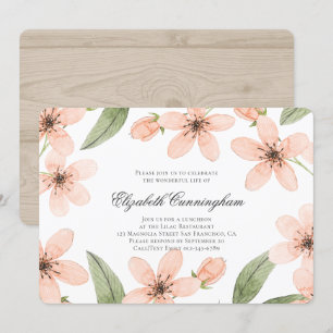 Invitation Aquarelle funéraire Memorial Floral et Folithe