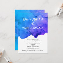 Aquarelle Galaxy Mariage bleu et violet