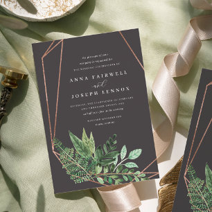 Invitation Aquarelle géométrique de serre Mariage botanique