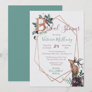 Invitation Aquarelle géométrique des bois rustique