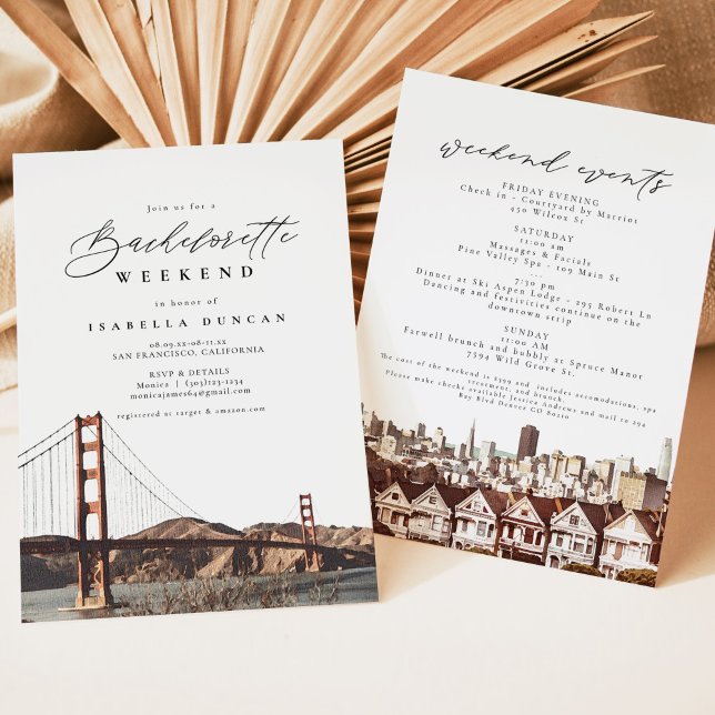Invitation Aquarelle Golden Gate San Francisco Skyline (Créateur téléchargé)