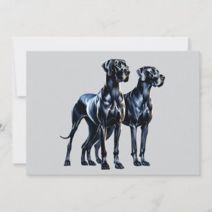 Invitation Aquarelle Great Danes