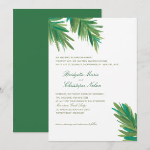Invitation Aquarelle Green Pine Woods   MARIAGE