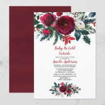 Aquarelle Hiver Bourgogne Baby shower Fleurs