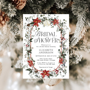 Invitation Aquarelle Hiver Fête des mariées florale