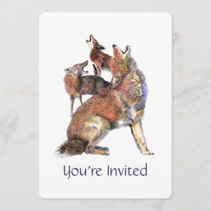 Invitation Aquarelle hurlant la bonne fête d'anniversaire de
