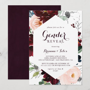 Invitation Aquarelle Illustré Automne Sexe Reveal Party