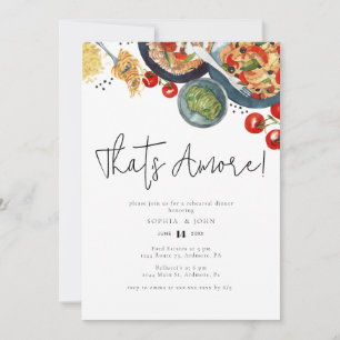 Invitation Aquarelle italienne C'est Amore ! Dîner de répétit