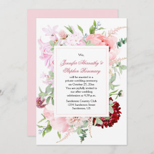 Invitation Aquarelle Jardin Fleurs Réception de mariage seule